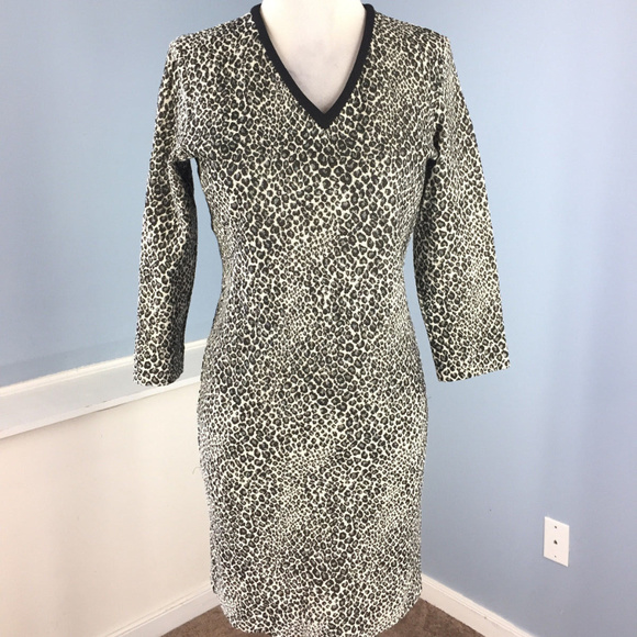 Robe Fille Imprimé Animal Noir/gris Taille 7 Youngland - Occasion Très Bon état, Manches Longues